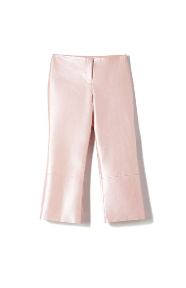 FAUX LEATHER CROPPED PANTS PEARL